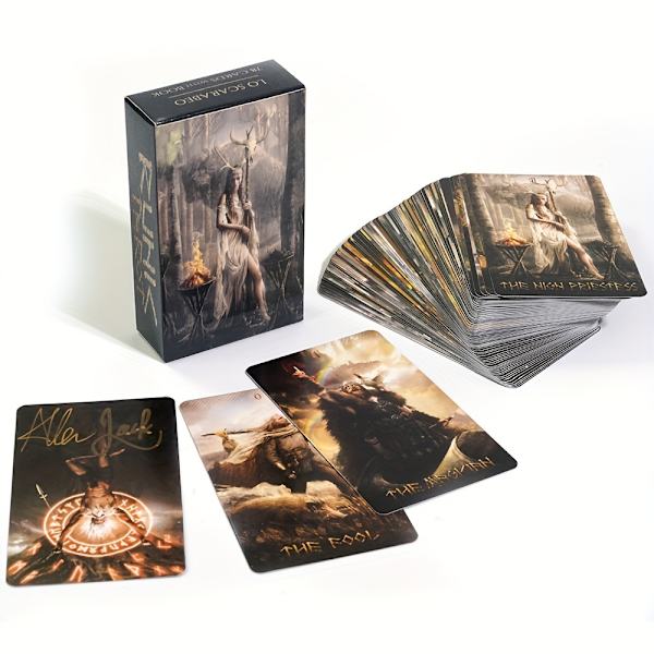 78-delad runisk tarotlek - Lås upp hemligheterna i det forntida nordiska Europa med Rider Waite Tarot System Runic Tarot Deck