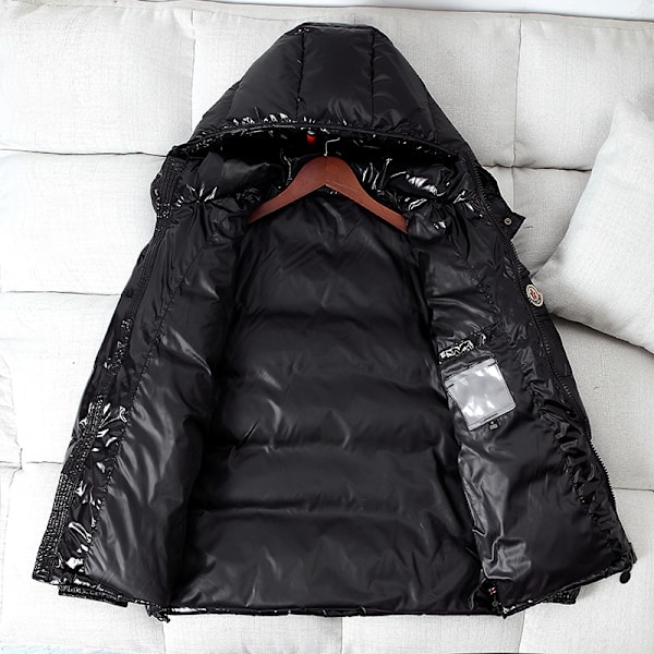 Herre blank vinterjakke med ståkrage og hette XXXL