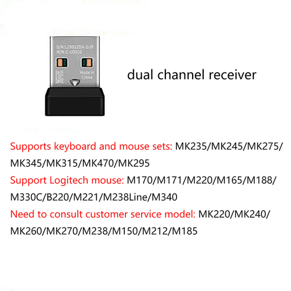 Trådløs Dongle-mottaker Unifying USB-adapter for Logitech 2