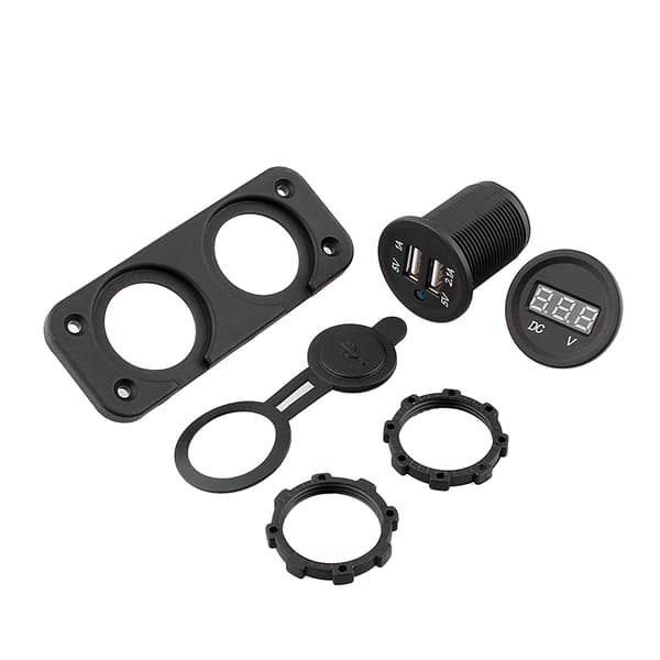 Digital DC Voltmeter LED Dobbelt 2 USB Port Oplader til Bil Båd Marine [qb]