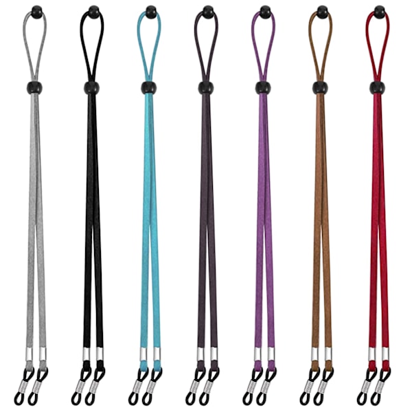 7 stk. brilleremme, justerbare brillesnore, brillerem, brillekæde, brille-armbånd til kvinder og mænd