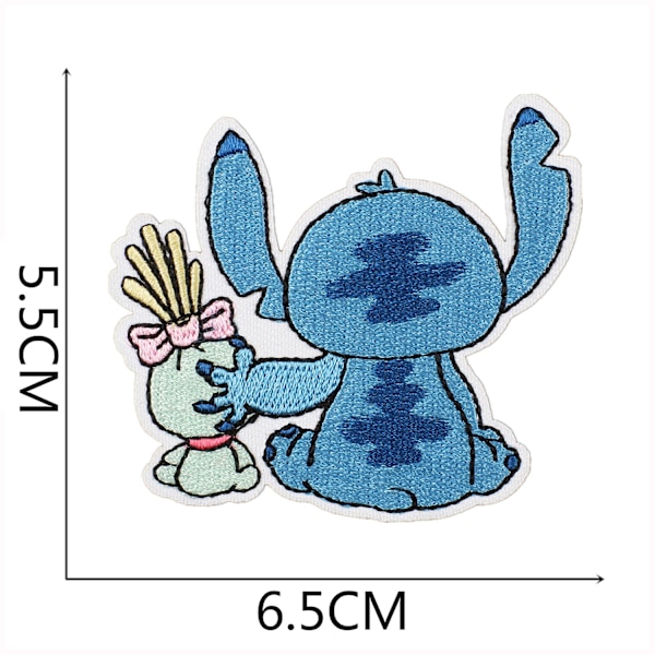 16 st Lilo & Stitch broderade påsydda lappar för kläder, jackor