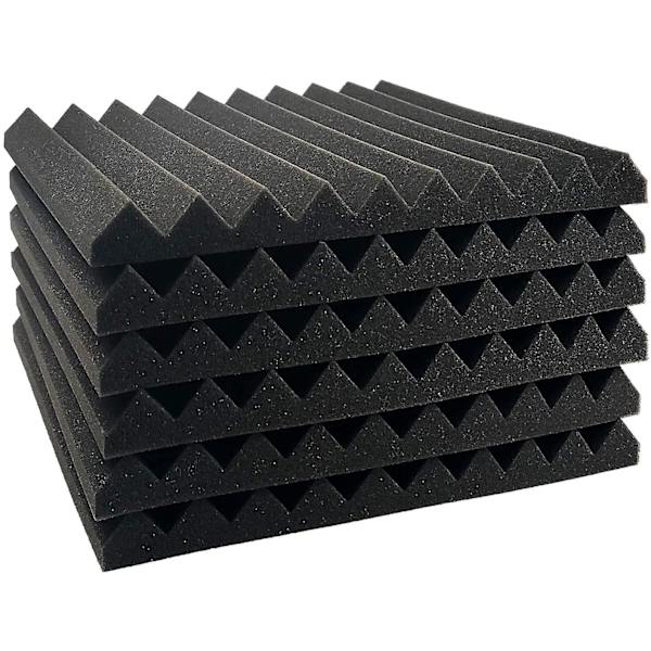 12-pak akustiske skumplader, 1\" x 12\" x 12\" Studiolydisolerende kileformede brandsikre lydisolerende akustiske