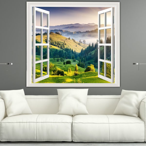 Bohemian Mountain Green Grass Tapestry Sengetæppe (150*130CM)