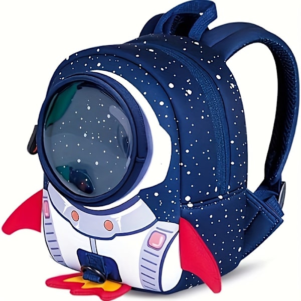 1 stk. Børns Polyester Pendler Rygsæk, Med Sikkerhedsline, Anti-tabt Rygsæk Purple Small Rocket Backpack