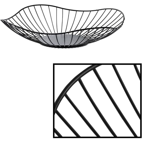 1 bit fruktkorg (svart) Dekorativ fruktkorg Svart metall