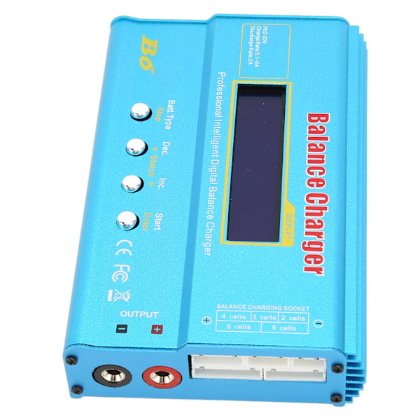 LiPo Batteri Balanseringslader 80W 1 til 6S LCD Display RC Batterilader Utlader for NiMh NiCd Li Ion LFP SLA