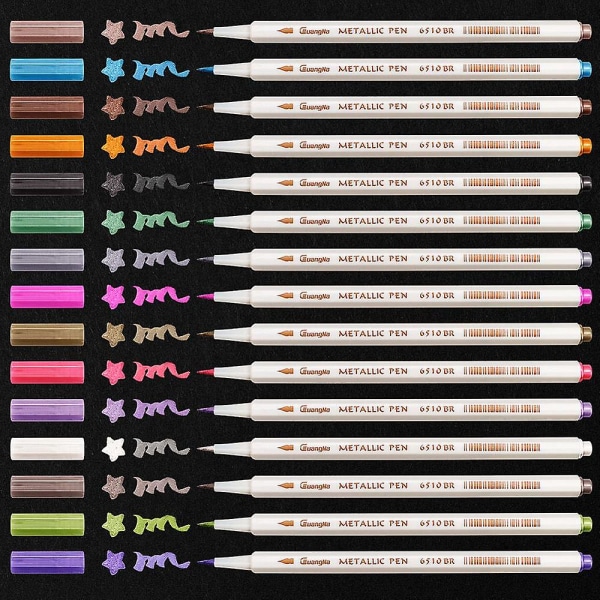 30-färgad metallmarkeringspenna, glaspenna, lämplig för alla papper
