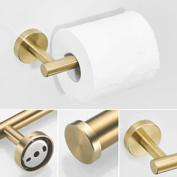 Toiletpapirholder (Børstet Guld) i 304 Rustfrit Stål Vægmonteret