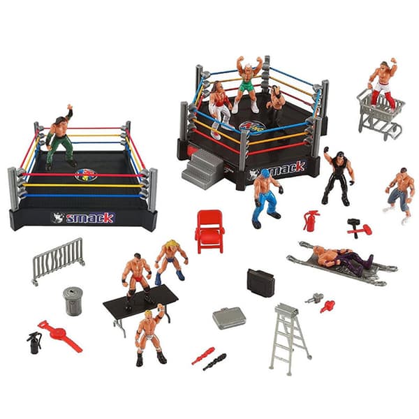 Brottningsring set brottningsman scen gladiator ornament monterade barnmodellleksaker