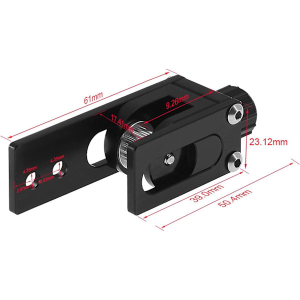 3D-skrivardelar uppgradering 2020 aluminiumprofil X-axel synkron remspännare för Creality Ender-3 Cr-10 Cr-10s 3D-skrivare svart