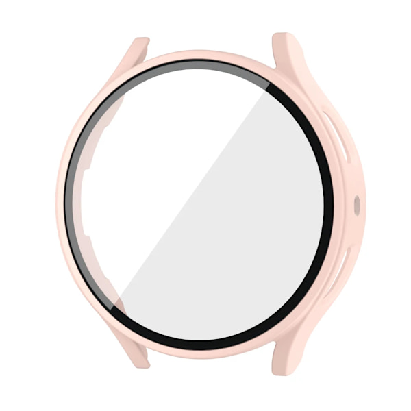 Härdat glas + PC-skydd för Samsung Galaxy Watch4 5 6 44mm 40mm Fulltäckande fodral Galaxy Watch4 5 tillbehör Rosa Pink Galaxy Watch4 40mm