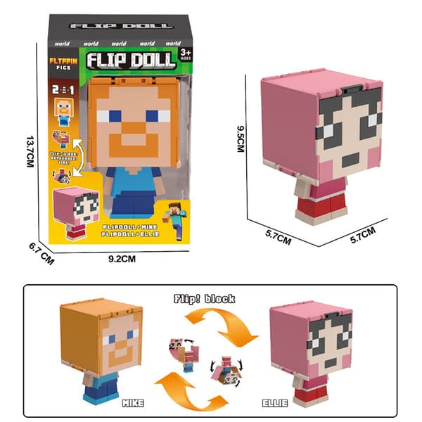 Minecraft Flip Figur | Dobbeltsidig Leketøy*Vindusboks-8* Window Box-8