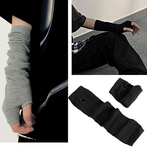 INS vår sommar sport långa eldfärgade stickade handskar Emo damer A3