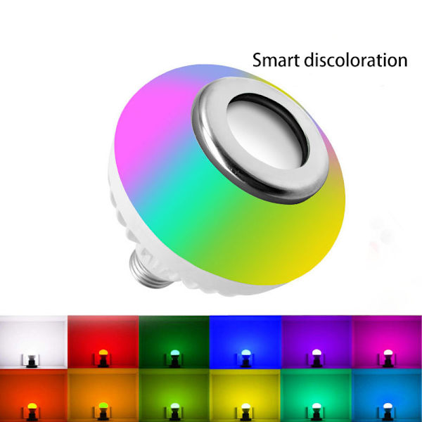 LED-lamppu Langaton älykäs musiikkivalot Kaukosäädinsovelluksen ohjaus Väriä vaihtava Bluetooth-yhteensopiva juhlatarvikkeet colorful dimming white light