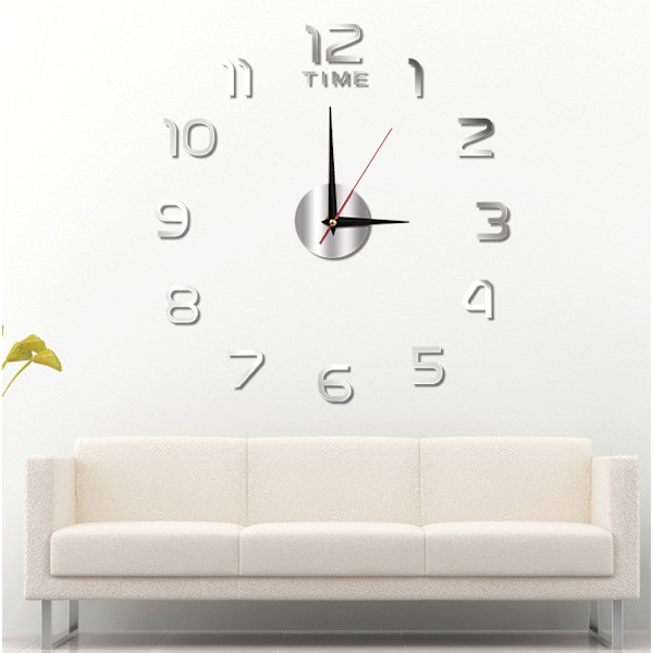 Minimalistisk Akryl Väggklocka med Tyst Mekanism, Röd version, Medium 50cm Red version Medium 50cm