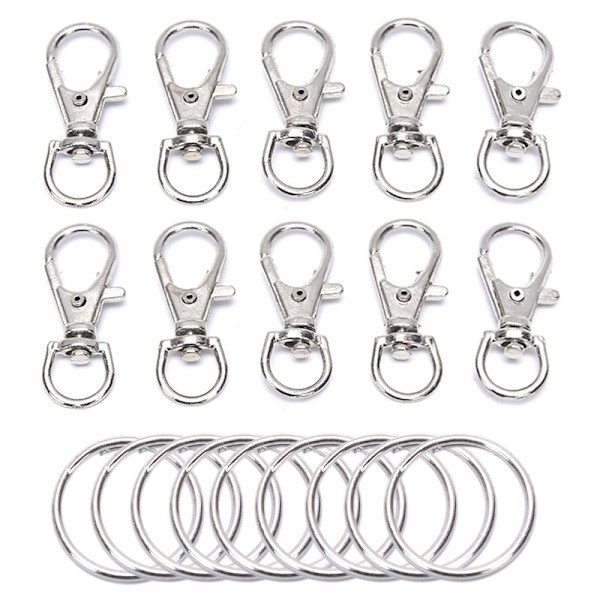 50 st metall snäpplåskrok med nyckelring DIY