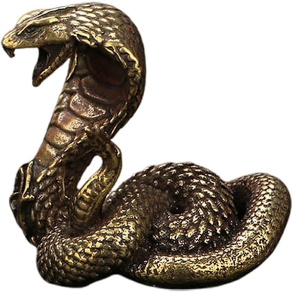 Kobber Slange Statue Kobber Cobra Statue Cobra Skulptur Slange Statue Falsk Slange Dekoration Skrivebord Statue Hjemmekontor Dekorationer