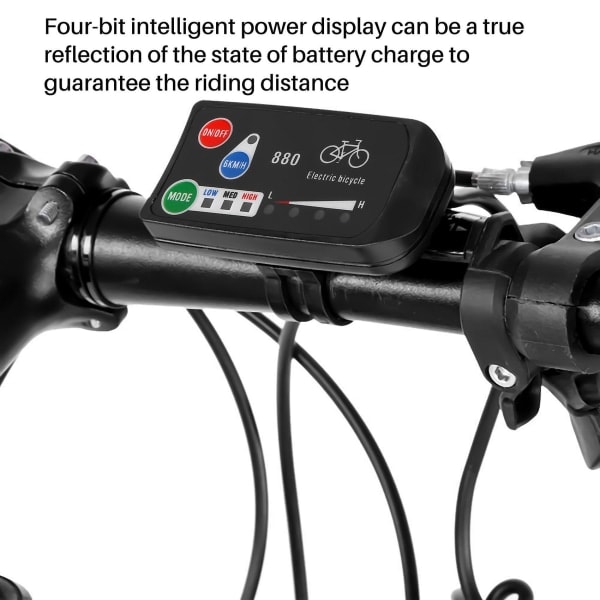 LED-display 24V 36V 48V El-cykel Kt LED 880 E-cykel Kontrolpanel Display El-cykel KL sort