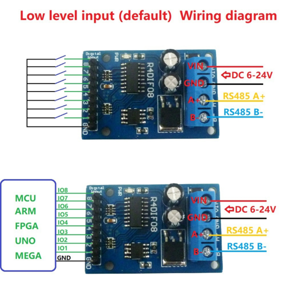 Nrew RS485 Modbus RTU -kytkentämoduuli, jossa 8 kanavaa ja TTL/LvTTL-yhteensopivuus, täydellinen DIY-elektroniikkaan