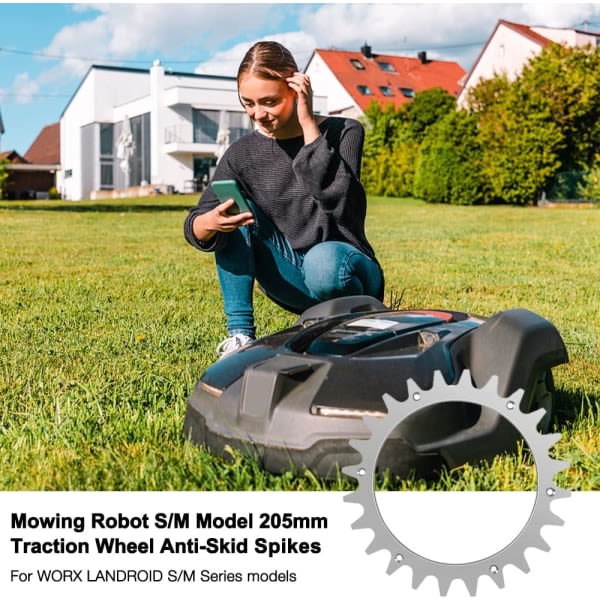 SQBB Overlegen rustfrit stål erstatning til Worx Model S/M robotplæneklippere, robotplæneklipper spids forbedring af trækkraft til Worx-modeller