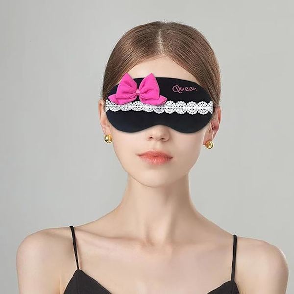 PERFECTSIGHT Sovmasker, Söt Plysch Sovmask Lätt Justerbar Ögonskugga Fuskpäls Maskskydd för - 2-pack