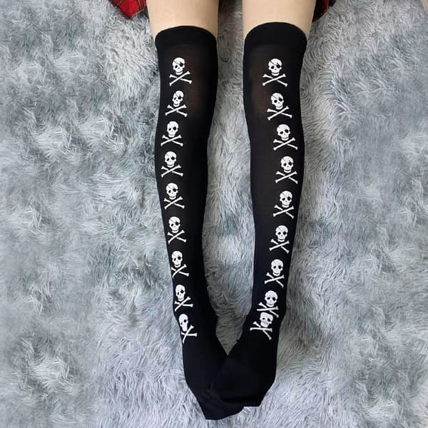Par Cosplay Dekorativa Dödskallesockor Halloween Benskydd