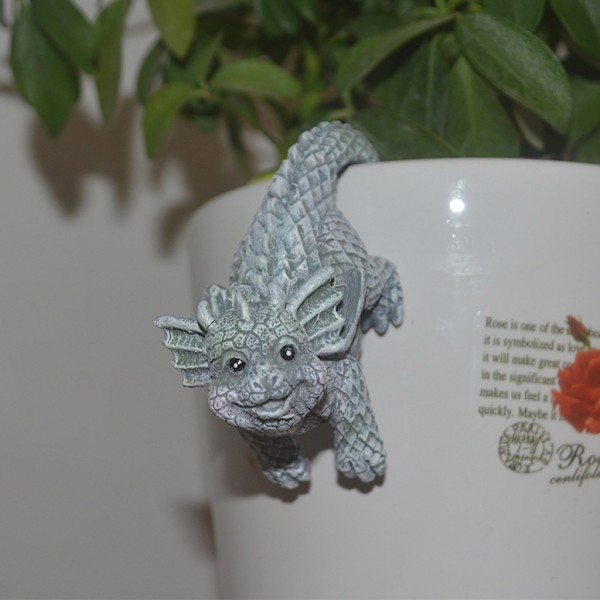 Drakblomma Krukkramare Figurer Ornament Trädgårdskruka Krukhängare Harts Vas Kramare Staty Hemmakontorsdekoration[qb] 0.08 D