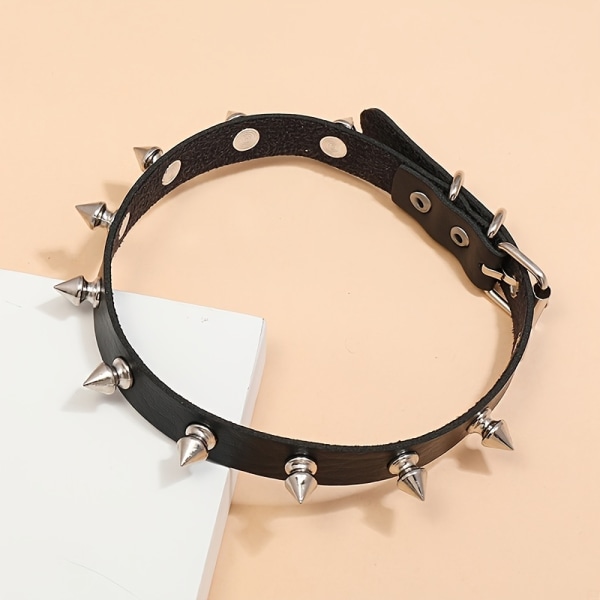 Punk Rock Niitattu PU Nahkainen Kaulakoru Miesten Muoti Niitti Piikki Hobnails Choker Soliskuoppa Kaulakoru Type A-Short Nails