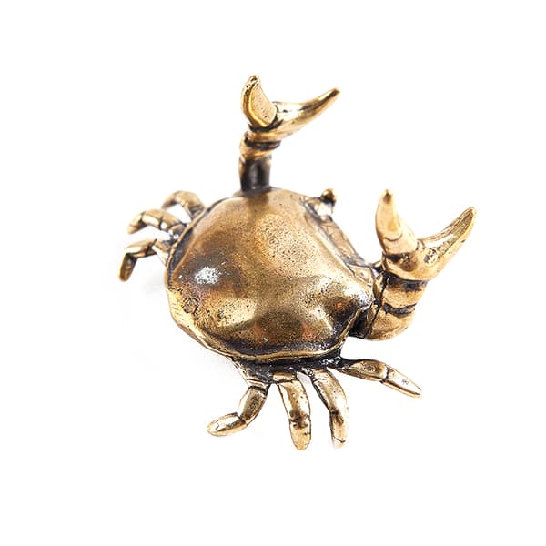 Messing krabbe liten statue ornament pennholder miniatyrfigur