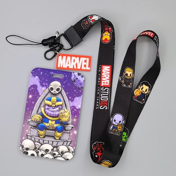 Nyt Marvel PVC Kort Holder Spiderman Captain America Iron Man Superhelt Anime Print Student Campus Kort Cover Lanyard ID Kort Xhmw28