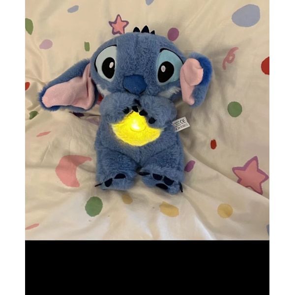 Soothing Stitch Plushies, Angstlindrende Stitch, Rhythmisk Åndedrætsbevægelse til Børn og Voksne, der Sover blue