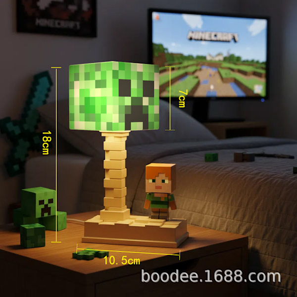 Element Byggeklods Lampe | Type-C Genopladelig LED Natlampe**Creeper Creeper