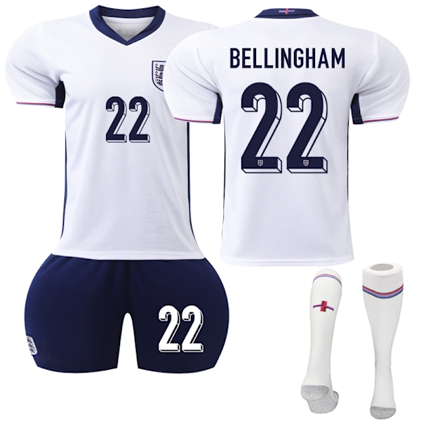 24-25 England Home Football Kit No. 22 Bellingham