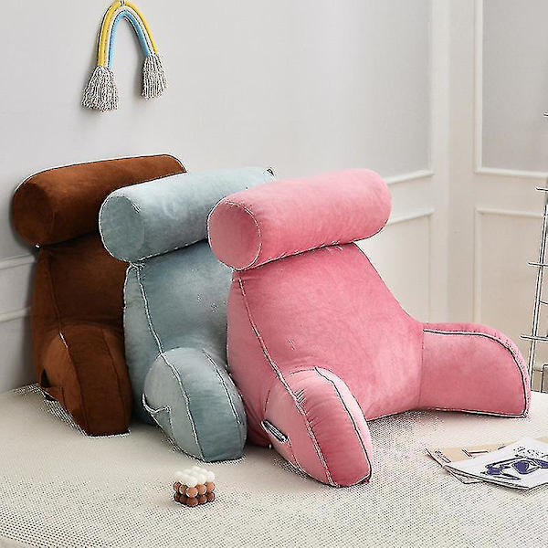 Lesepute Kontor Sofa Sengeside Ryggpute Seng Lumbar støtteputer Ryggstøtte Ryggstøtte Hvile Smertelindringspute light grey
