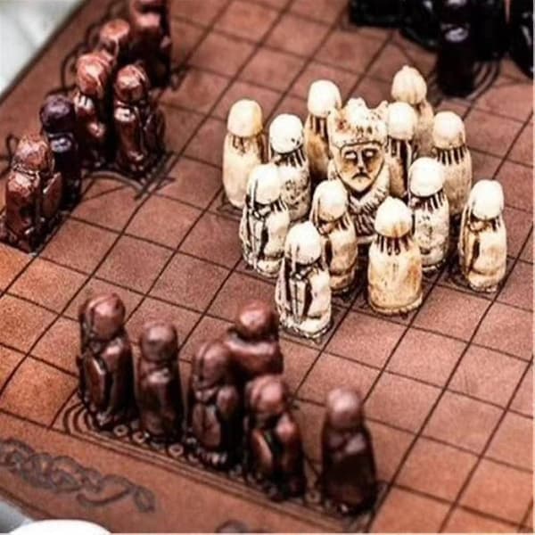 Hnefatafl brettspill, sett, sett, sett for voksne/barn med treboks [ege] --(WR)
