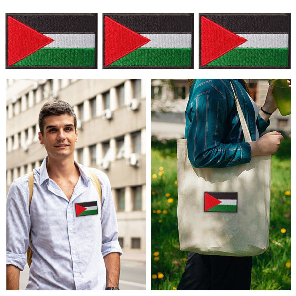 3X Palestina broderad flagga lapp strykjärn/sy på kläder Palestina