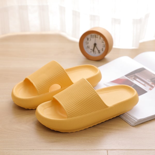 Tjocka molnslippers för damer gula yellow 36/37（240mm）