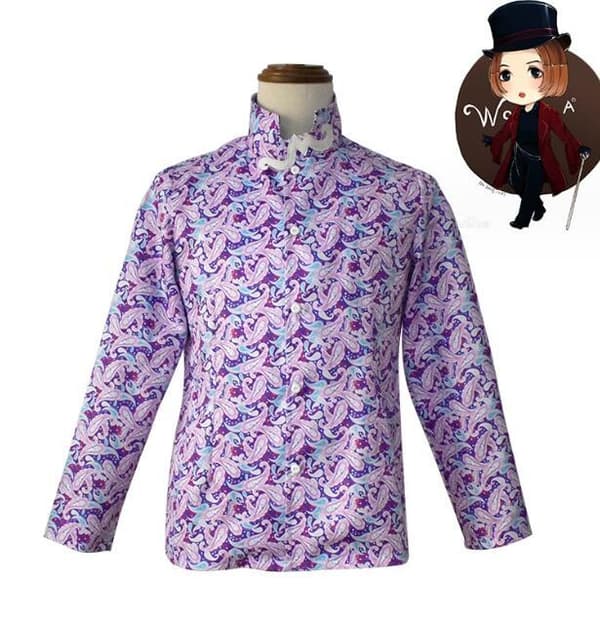 Wonka Cosplay Kostume med Gratis Hat S