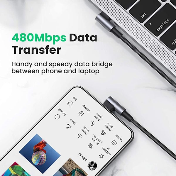 Hurtiglading kabel USB C til USB Type C 1M - på lager 1 m