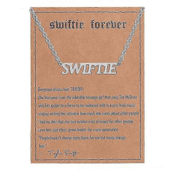 Unik halskæde i rustfrit stål inHan Steel Ts inspireret halskæde mode kravebenskæde-WELLNG[qb] Silver SWIFTIE 13