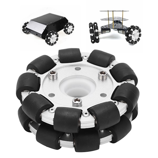 100mm Dubbla Aluminium Omni-Riktning Hjul Lastning 30KG för Plattform Robot Kit 14054
