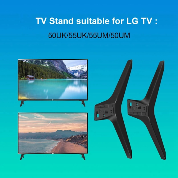 Jalusta LG TV -jalustan vaihtoon, TV -jalusta LG 49 50 55 tuuman TV:lle 50UM7300AUE 50UK6300BUB 50UK6500AUA ilman ruuvia Kestävä Black