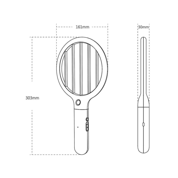 Elektrisk flugsmällare racket, Mini 2 i 1 Smart Bug Zapper med USB-laddningsbas, kraftfull myggfångstlampa och flugdödare med 3-lagers säkerhet M Apricot