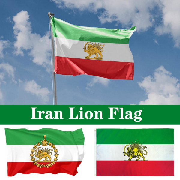 Persien Iran Lejon 90*150cm ärmflagga Persiska Iranska Flaggor Sha A One-size