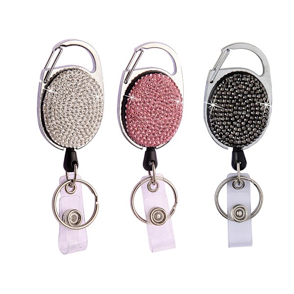 Tilbagekaldelig nøglering 3 stk JoJo ID-kortholder Tilbagekaldelig nøgle Jojo Glitter Tilbagekaldelig nøglering ID-kortholder Tilbagekaldelig Yo-Yo