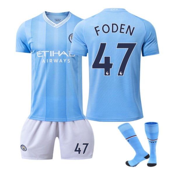 Manchester City FODEN nr. 47 Fodboldtrøjer 26（height 145-150cm, weight 35-40KG）