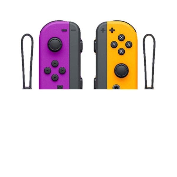 Nintendo Switch-kontroll Joycon Trådlös Bluetooth-spelkontroll Fjärrkontroll Väcka med Snodd Stöd Fitness Ring purple+orange