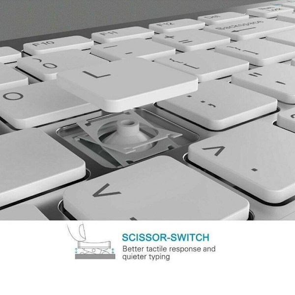 Trådløst Bluetooth-tastatur for Apple iMac iPad Android white