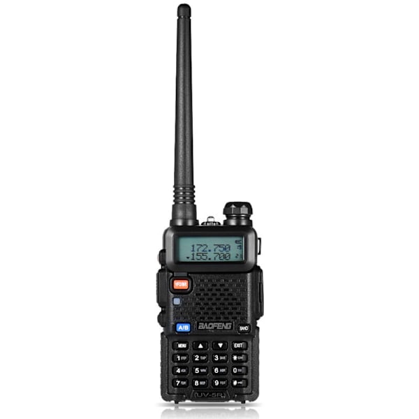 BAOFENG UV-5R -kaksipuhelinkäsiradio, FM-lähetin-vastaanotin, kaksoiskaistainen DTMF-koodattu VOX-hälytys avaimen taskulampulla, 1 kpl (käytetään parina)